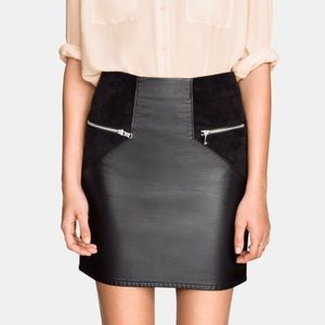 Faux leather skirt